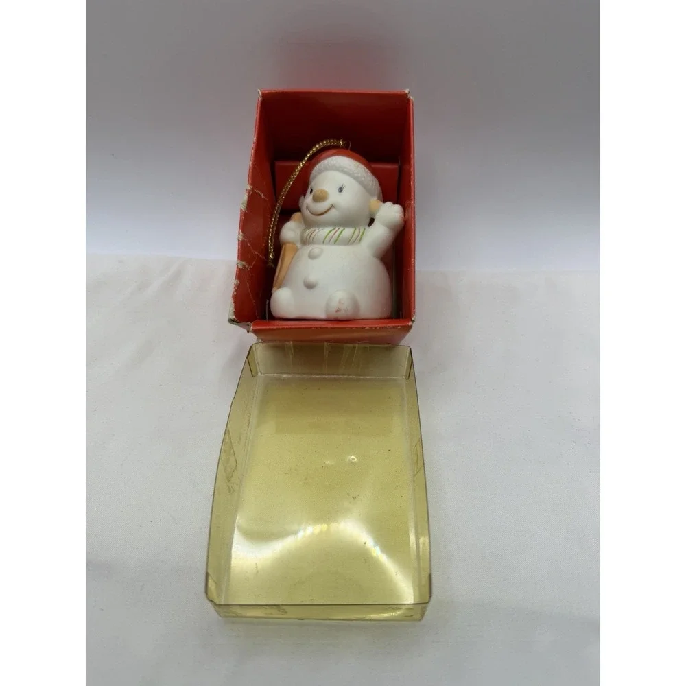 Vintage EBELING & REUSS Ceramic Snowman Violin Christmas Tree Tunes Ornament